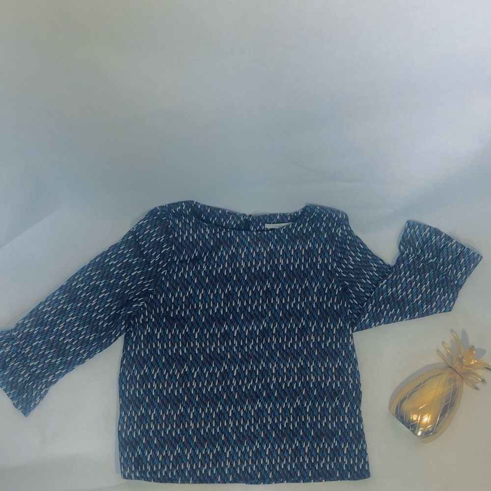 Multi-Color Pattern Satin Blouse 3/4 Sleeve XS - Picture 7 of 7